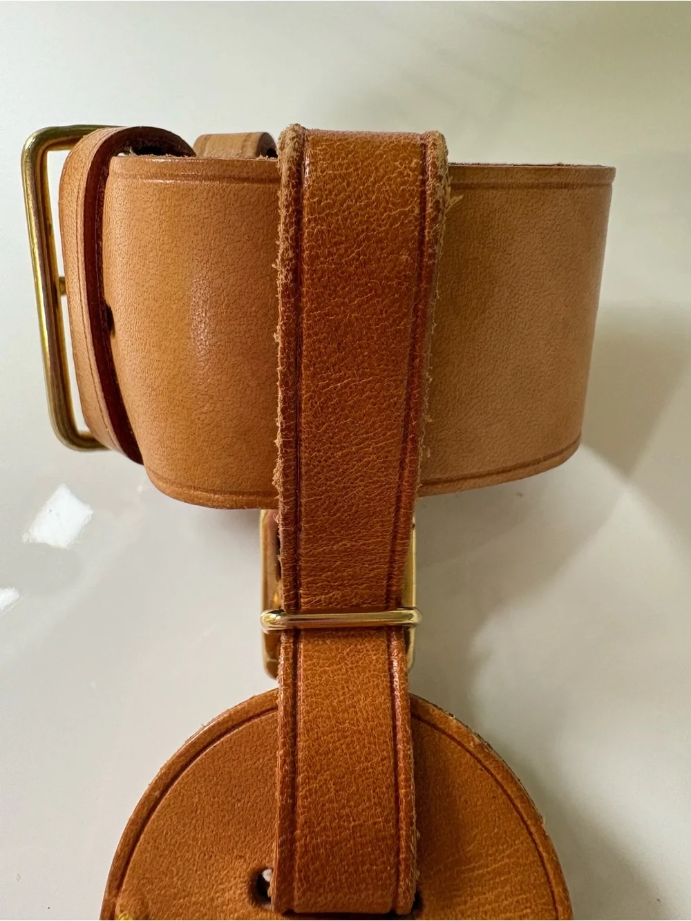 Authentic Louis Vuitton Vachetta Luggage Tag Set EUC